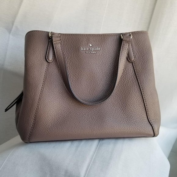 kate spade Handbags - Kate Spade Jackson Leather Medium Triple Compartment Satchel Bag Taupe